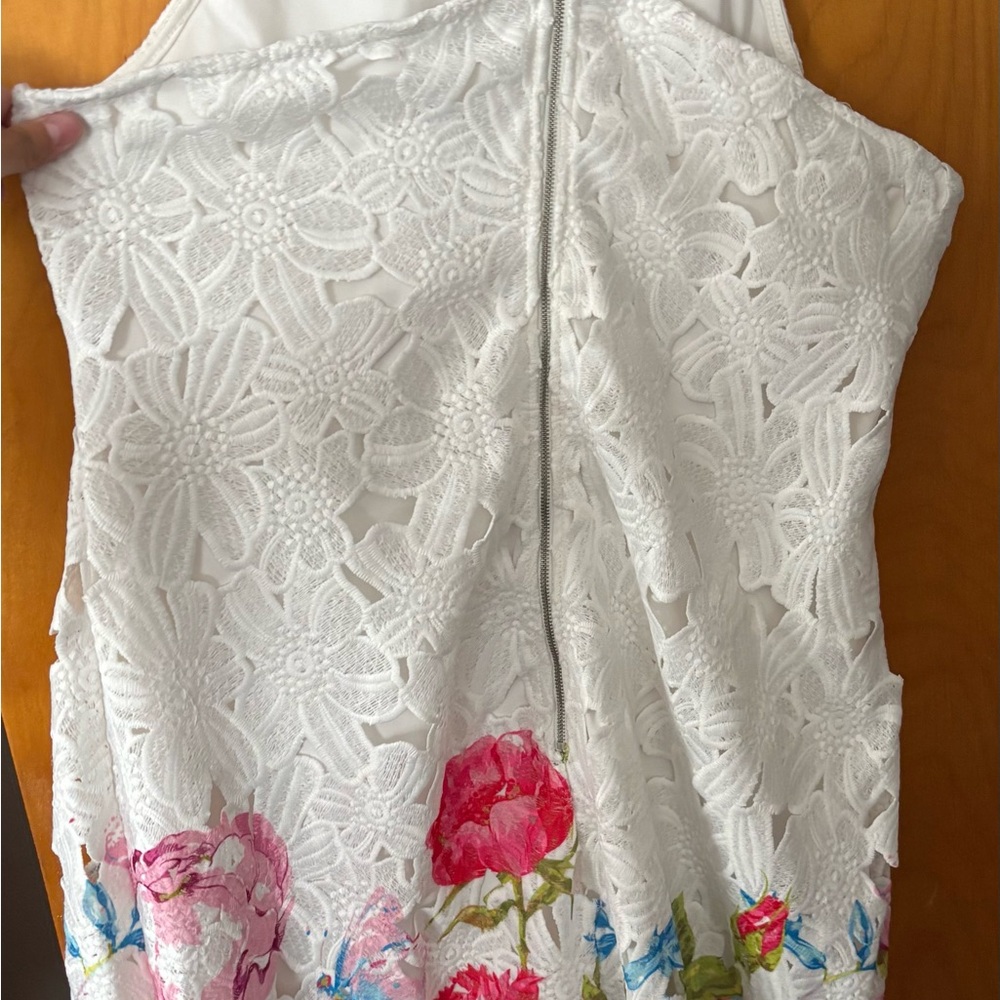 Charlotte Russe White Floral Lace Mini Dress
